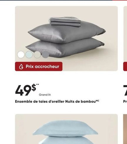 Ensemble de taies d'oreiller Nuits de bambou
