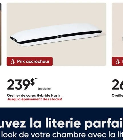 Oreiller de corps Hybride Hush