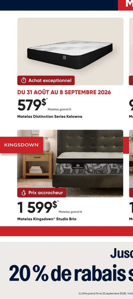 Matelas Distinction Series Kelowna
