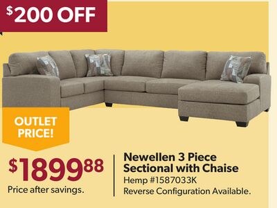 Newellen 3 Piece Sectional with Chaise