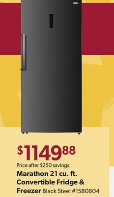 Marathon 21 cu. ft. Convertible Fridge & Freezer
