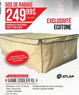 Sac de conservation gros gibier Game coller XL …