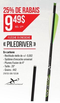 Flèche PileDriver carbone - Carbon Express