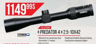 Télescope de chasse Predator 4 2.5-10x42 - Stei…