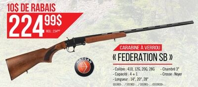 Fusil à un coup SB12 - Federation Firearms
