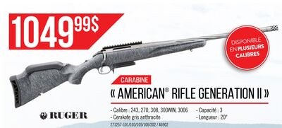 Carabine à verrou "American Gen II" - Ruger