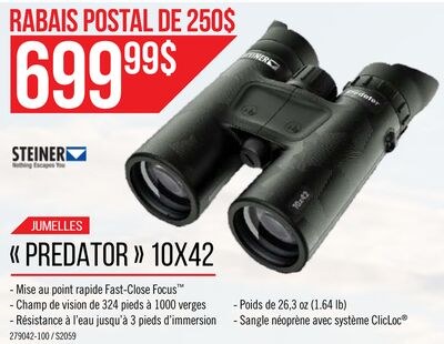 Jumelles de chasse Predator 10x42 - Steiner