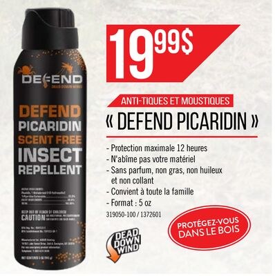 Chasse-insectes Defend Picaridin sans odeur 5 o…