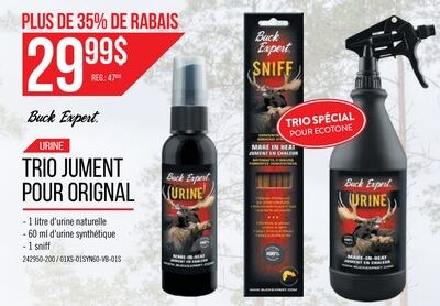 Urine de jument orignal en trio - Buck Expert