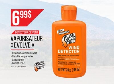 Détecteur DE VENT VAPORISATEUR « EVOLVE »