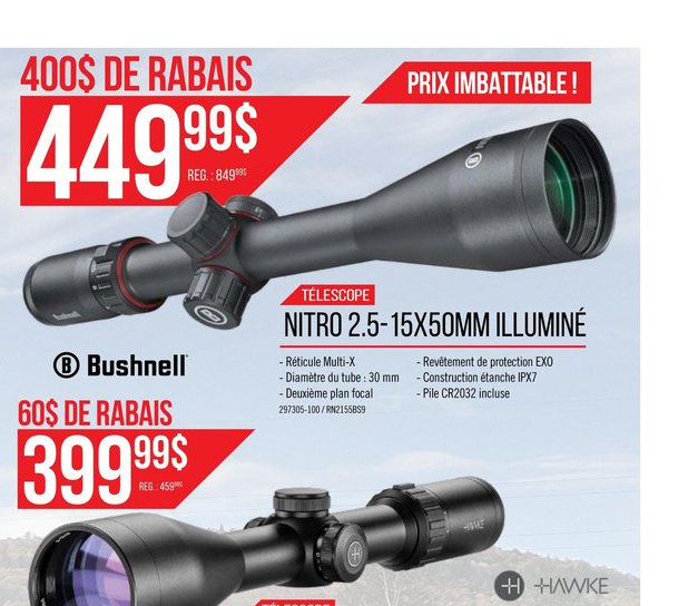 Bushnell Nitro 2.5-15x50MM Illuminé