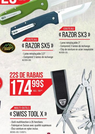 Couteau Razor SX5