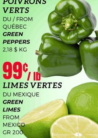 Poivrons Verts du Québec