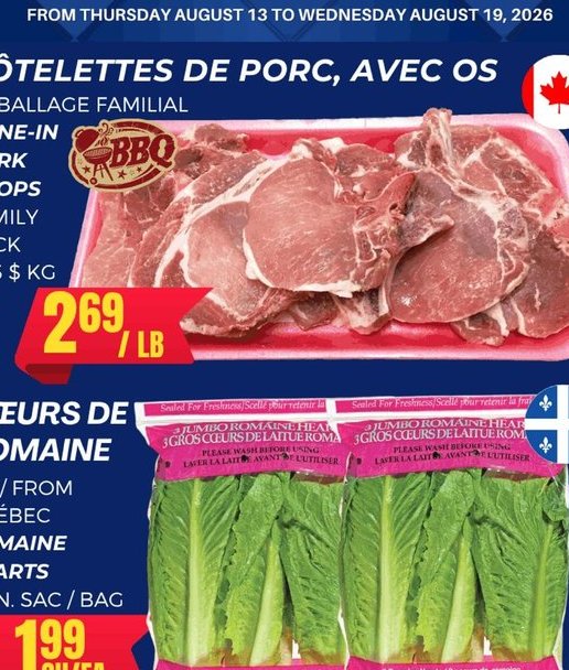 Côtelettes de porc avec os Bone-in Pork Chops