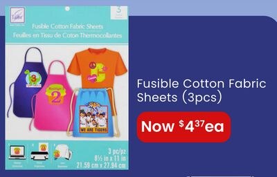 Fusible Cotton Fabric Sheets (3pcs)
