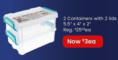2 Containers with 2 lids