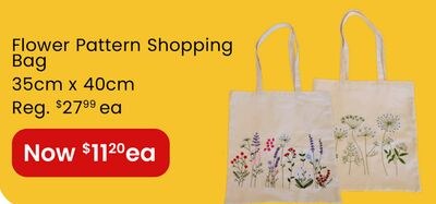 Flower Pattern Shopping Bag