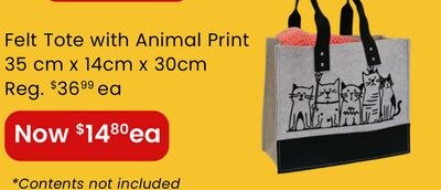 Felt Tote with Animal Print