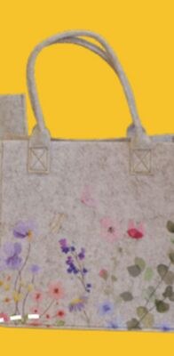 FELT BAG WITH FLOWER PRINT SMALL