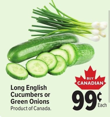 Long English Cucumbers or Green Onions