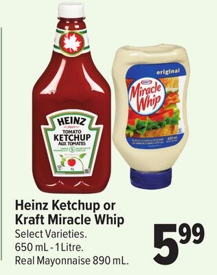 Heinz Ketchup or Kraft Miracle Whip