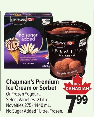 Chapman's Premium Ice Cream or Sorbet
