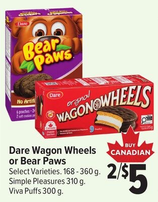 Dare Wagon Wheels or Bear Paws