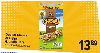 Quaker Chewy or Dipps Granola Bars
