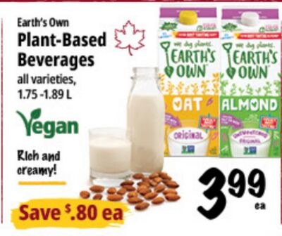 Earth's Own Plant-Based Beverages
