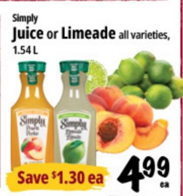 Simply Juice or Limeade