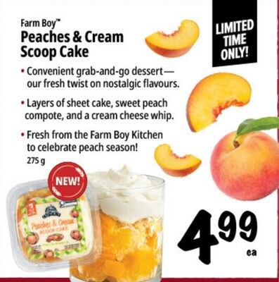 Farm Boy™ Peaches & Cream Scoop Cake