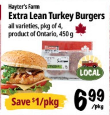 Hayter's Farm Extra Lean Turkey Burgers