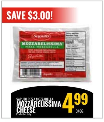 SAPUTO PIZZA MOZZARELLA MOZZARELISSIMA CHEESE