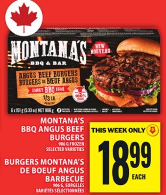 MONTANA'S BBQ ANGUS BEEF BURGERS