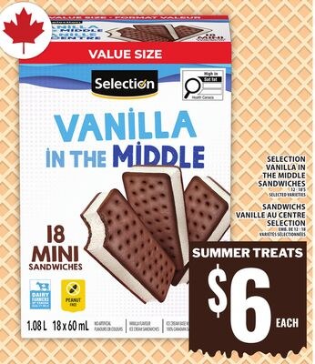 SELECTION VANILLA IN THE MIDDLE SANDWICHES