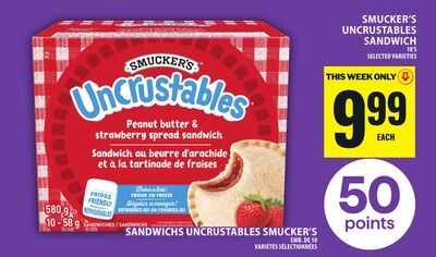 SMUCKER'S UNCRUSTABLES SANDWICH