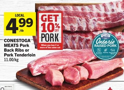 CONESTOGA MEATS Pork Back Ribs or Pork Tenderlo…