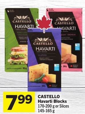 CASTELLO Havarti Blocks or Slices