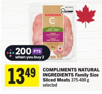 COMPLIMENTS NATURAL INGREDIENTS Family Size Sli…