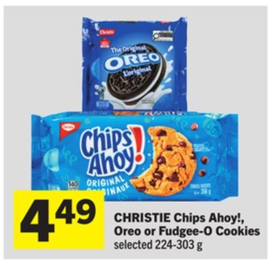 CHRISTIE Chips Ahoy!, Oreo or Fudgee-O Cookies