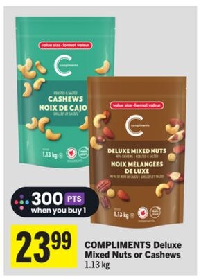 COMPLIMENTS Deluxe Mixed Nuts or Cashews
