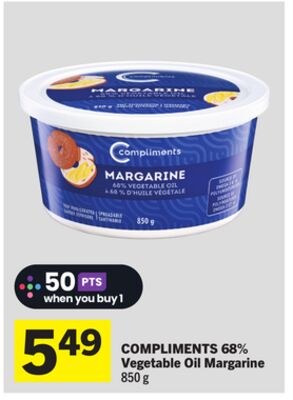 COMPLIMENTS 68% Vegetable Oil Margarine
