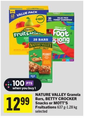 Granola Bars, Snacks or Fruitsations