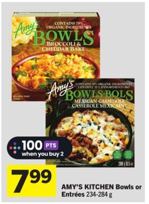 AMY'S KITCHEN Bowls or Entrées