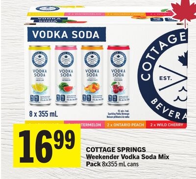 COTTAGE SPRINGS Weekender Vodka Soda Mix Pack