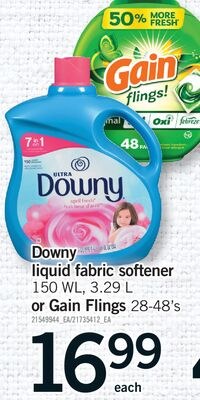 DOWNY LIQUID FABRIC SOFTENER, 150 WL, 3.29 L OR…