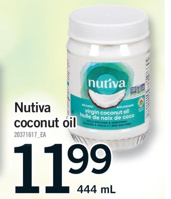 NUTIVA COCONUT OIL, 444 ML