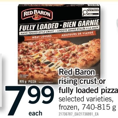 RED BARON RISING CRUST OR FULLY LOADED PIZZA, 7…