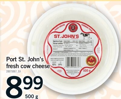 PORT ST. JOHN'S FRESH COW CHEESE, 500 g