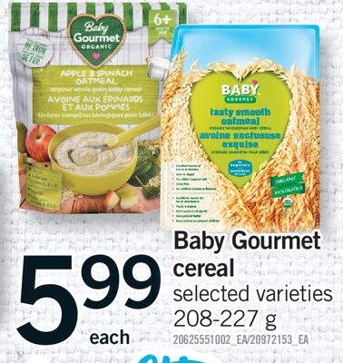 BABY GOURMET CEREAL, 208-227 G